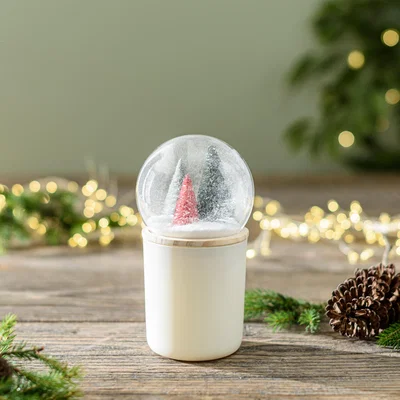 Dunelm Spiced Amber Globe Candle White