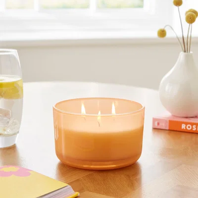 Dunelm Mango and Orchid Wick Candle Orange