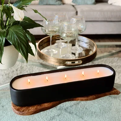 Dunelm Atelier 38 Myrrh & Tonka Black Multi Wick Candle Black