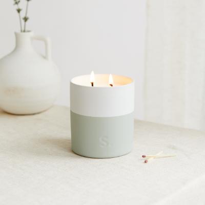 Dunelm Scandi Sage Von Lemon & Lavender Wick Candle Green