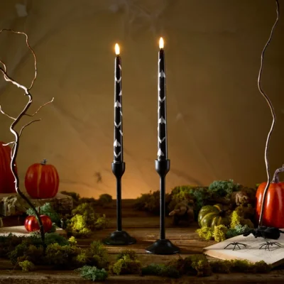 Dunelm Set of 2 LED Black Dinner Candles