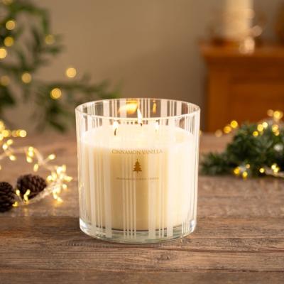 Dunelm Striped Cinnamon Vanilla XL Multi Wick Candle
