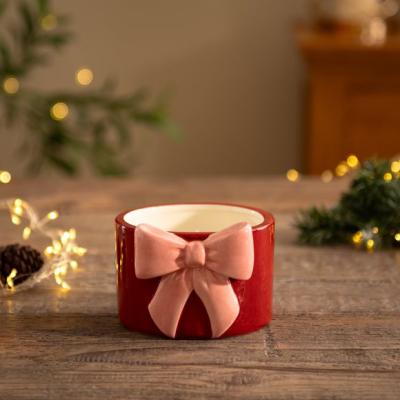Dunelm Ceramic Bow Strawberry & Vanilla Multi Wick Candle