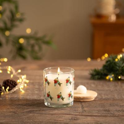 Dunelm Robin Pom Pom Merry Cherry Candle