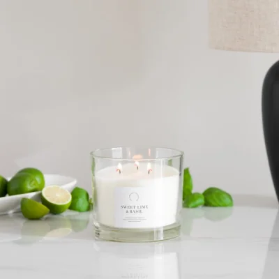 Dunelm Simplicity Collection Lime and Basil Multiwick Candle