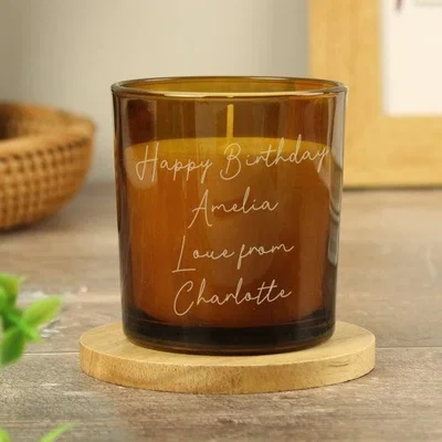 Dunelm Personalised Engraved Message Glass Candle