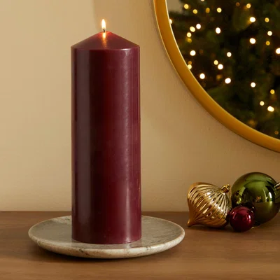 Dunelm Red Church Candle 29cm Burgundy