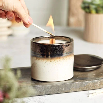 Dunelm Zesty Lemons Kiln Nude Copper Lemon & Lavender Candle Natural