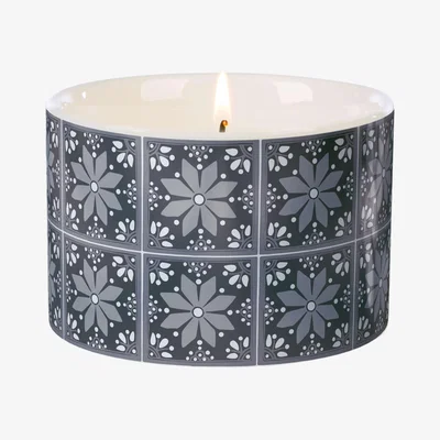 Dunelm Fired Earth Medceramic Silver Needle Tea Candle Grey