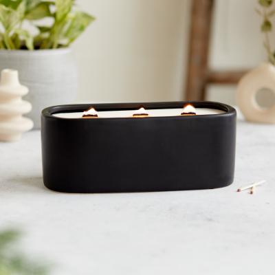 Dunelm Zesty Lemons Kiln Black Baguette Activated Charcoal & Matchawick Candle Black