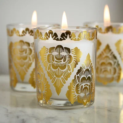 Dunelm Set of 3 Marrakech Moroccan Red Cinnamon Votive Candles
