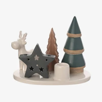 Dunelm The Christmas Gift Co Woodland Candle Tray with Star