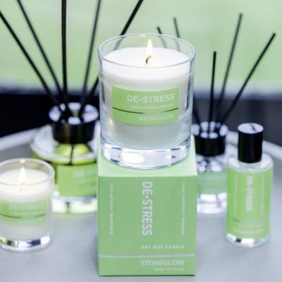 Dunelm Stoneglow Wellbeing DeStress Glass Candle
