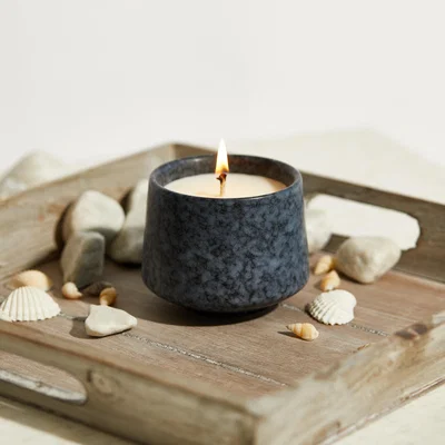 Dunelm St Ives Summerleaze Lemon & Lavender Candle Blue
