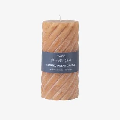 Dunelm Cedar & Sage Set of 2 Vanilla Twist Pillar Candles