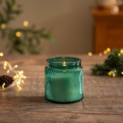 Dunelm Home for the Holidays Ribbed Glass Candle