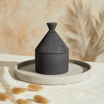 Dunelm Marrakesh Graphite Activated Charcoal & Matcha Candle Black