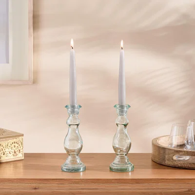 Dunelm Pack of 2 Grey Tapered Candles Grey