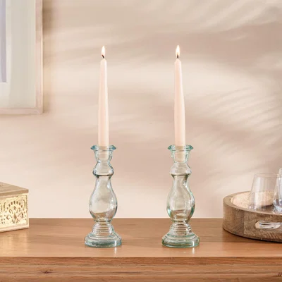 Dunelm Pack of 2 Brown Taper Candles Brown