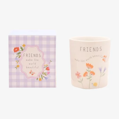 Dunelm Love Life Friends Lychee & Raspberry Ceramic Candle