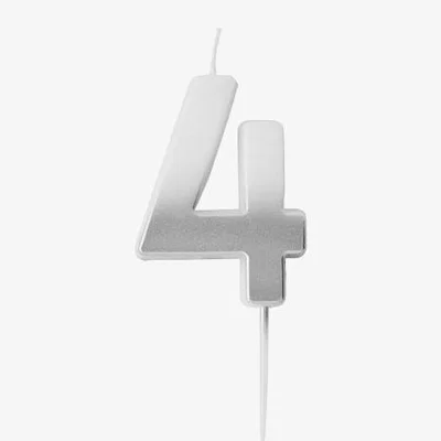 Dunelm Silver Ombre Number '4' Candle
