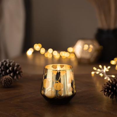 Dunelm Green Glass Pumpkin Candle