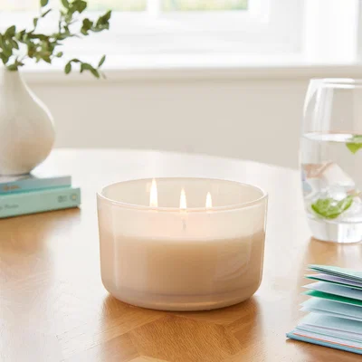 Dunelm Vanilla and Sandalwood Wick Candle Brown