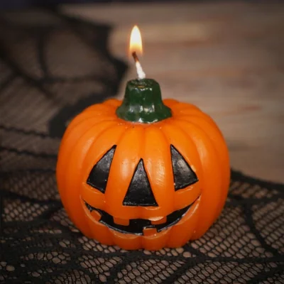 Dunelm Hocus Pocus Pumpkin Debossed Smiley Face Smiley Candle