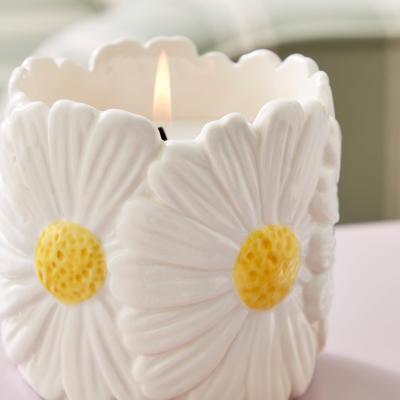 Dunelm Daisy Floral Ceramic Candle