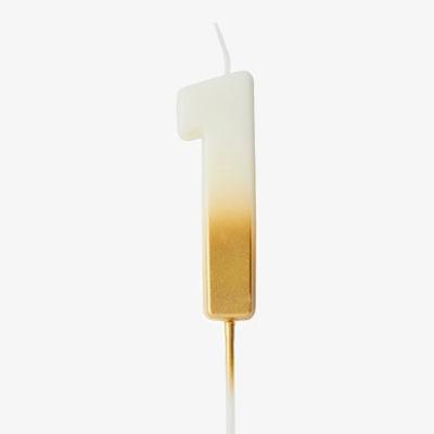 Dunelm Gold Ombre Number '1' Candle