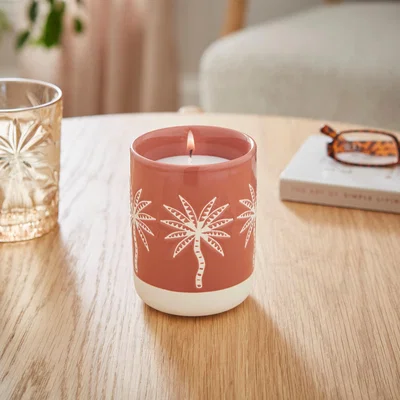 Dunelm Golden Sand Palm Tree Candle