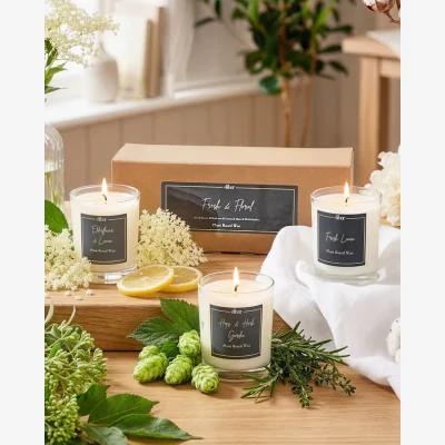 Dibor Fresh and Floral Set of 3 9cl Candles
