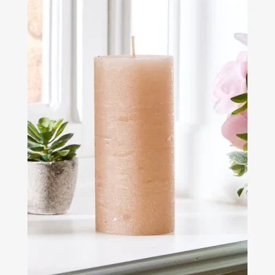 Dibor Large Cream Rustic Pillar Candle