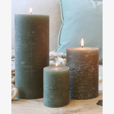 Dibor Set of 3 Olive Green Candles