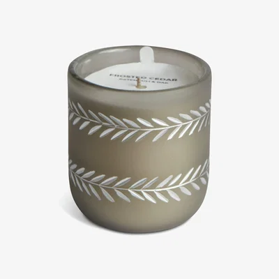 Habitat Habitat Metallic Cut Large Glass Candle - Frosted Cedar
