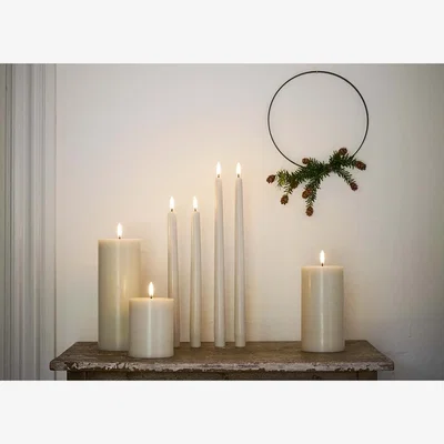 Heal's Uyuni LED Pillar Candles 7.8 x 10cm Ivory