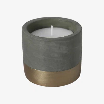 Homebase Biteshield Citronella Cement And Metallic Candle Pot