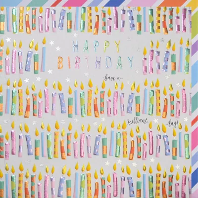 John Lewis Wendy Jones Blackett Multi Candles Birthday Card