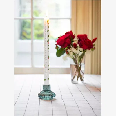 John Lewis Talking Tables Holly Advent Dinner Candle, H30cm