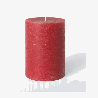 John Lewis John Lewis Rustic Pillar Candle, H10.5 cm, Red