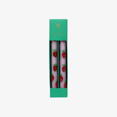 John Lewis Talking Tables Strawberry Dinner Candles, Pack of 2