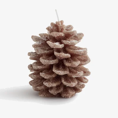 La Redoute Caspar Wax Candle in Pine Cone Shape H9.5cm