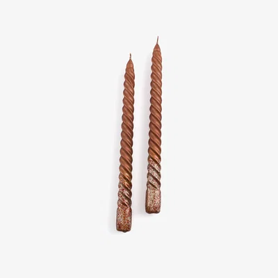 La Redoute Set of 2 Caspar Glitter Twist Dinner Candles
