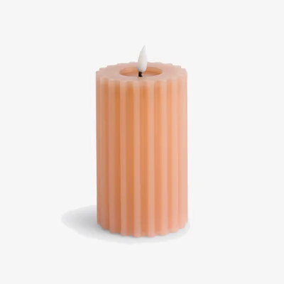La Redoute Caspar H14.8cm Ribbed Wax LED Candle