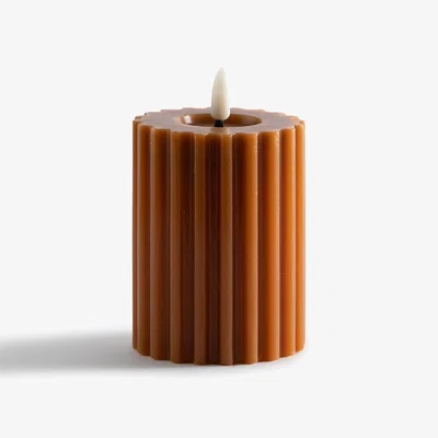 La Redoute Caspar 12.3cm High Ribbed Wax LED Candle