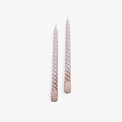 La Redoute Set of 2 Caspar Glitter Twist Dinner Candles