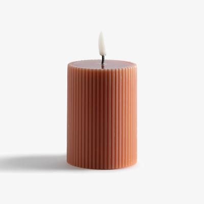 La Redoute Caspar 13cm High Ribbed Wax LED Candle
