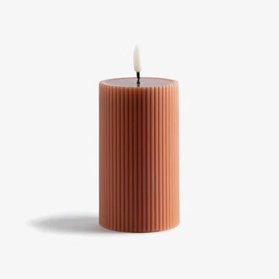 La Redoute Caspar 15.5cm High Ribbed Wax LED Candle
