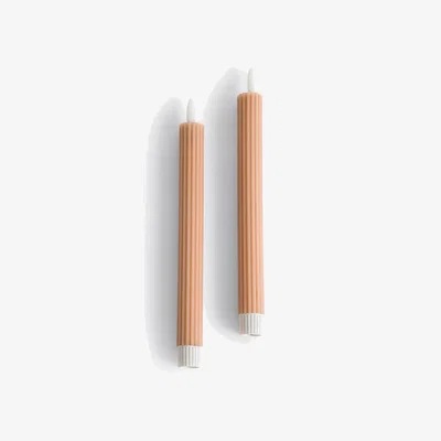 La Redoute Set of 2 Caspar Ribbed Wax LED Candles