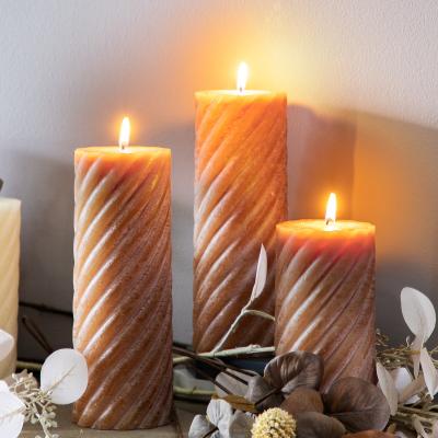 La Redoute Pack of 2 15cm Vanilla Pillar Candle Twist Amber